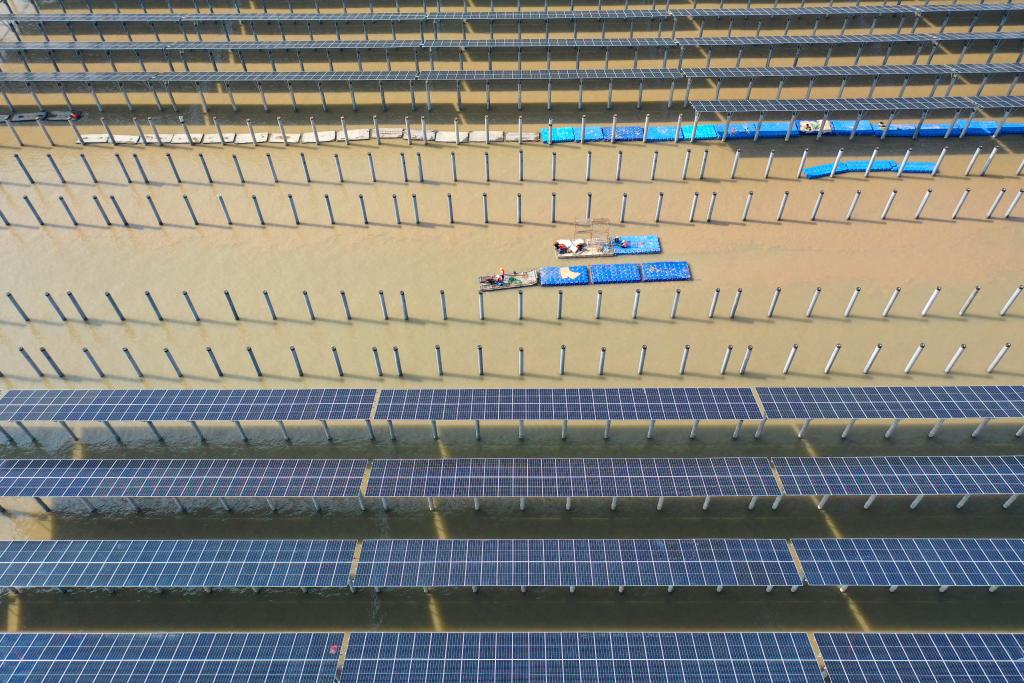 浙江三門(mén)：灘涂光伏電站加緊施工建設