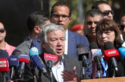 聯(lián)合國秘書(shū)長(cháng)呼吁立即實(shí)現巴以?；鸷图由车貛说谰仍疁嗜? /></a></p>
<p class=