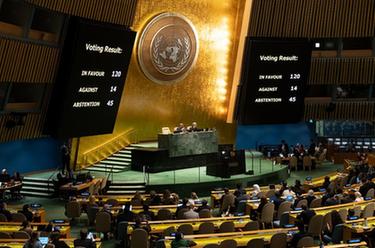 聯(lián)大通過(guò)決議呼吁以巴沖突方實(shí)行人道主義休戰