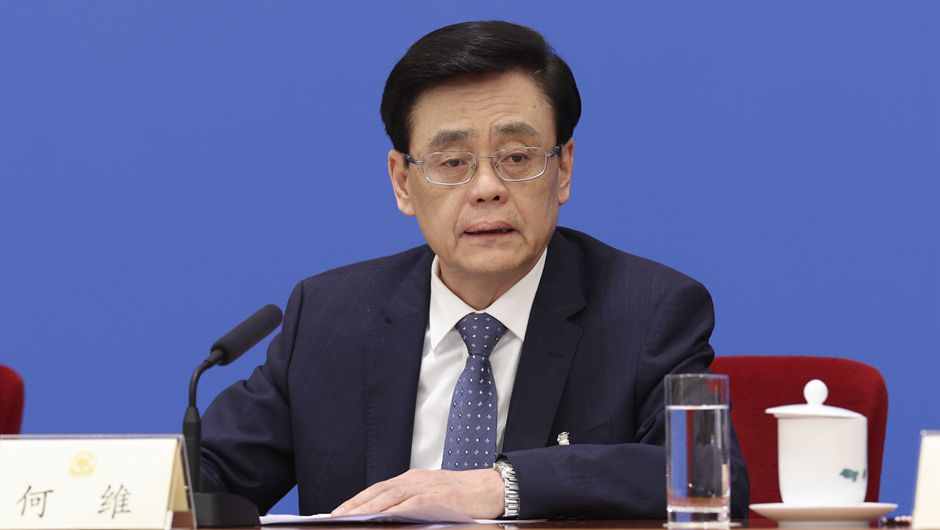 農工黨中央主席何維在記者會(huì )上